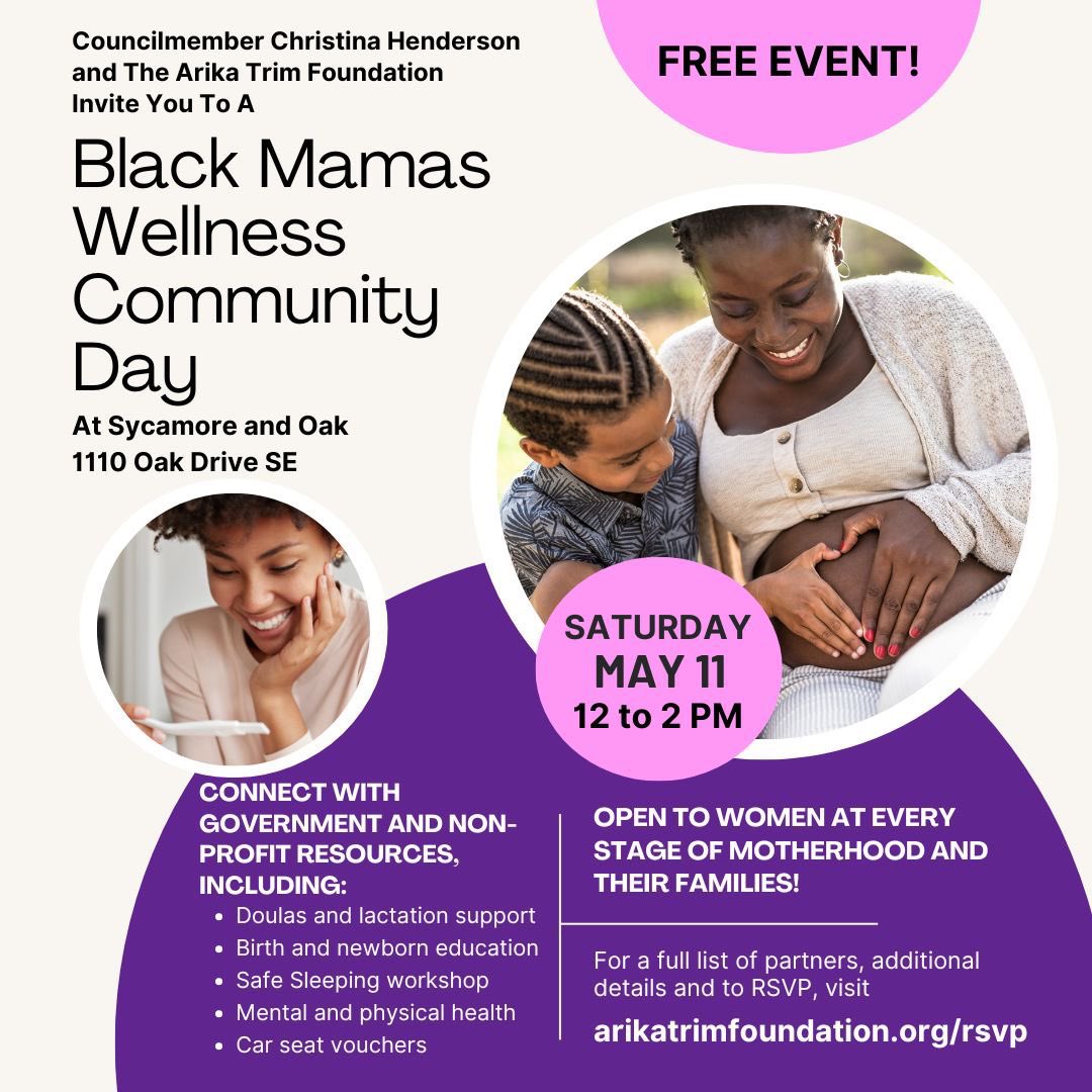 🤰🏾Our Black Mamas Wellness Community Day at @sycamoreoak starts soon! Join us from 12-2pm.