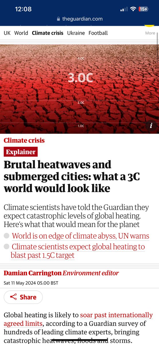 I think there will be mass mental breakdown when clearly unprecedented extreme weather makes people realise what is happening. Blame the media’s failure.