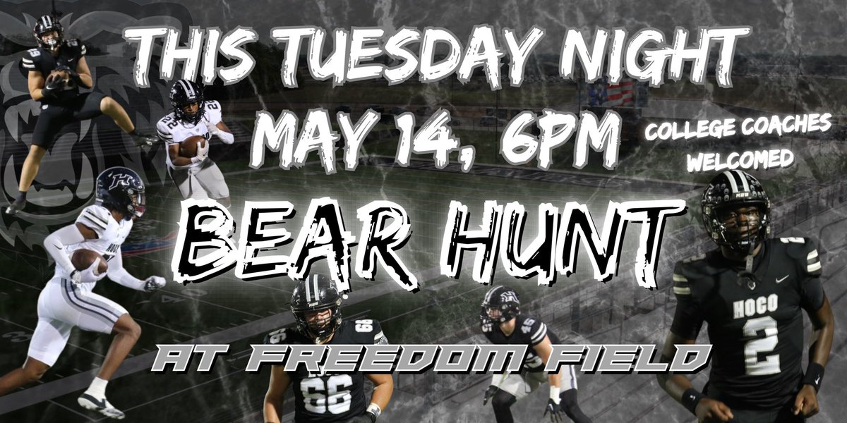 BEAR HUNT🐻 Come watch us practice at the stadium. #Highway96