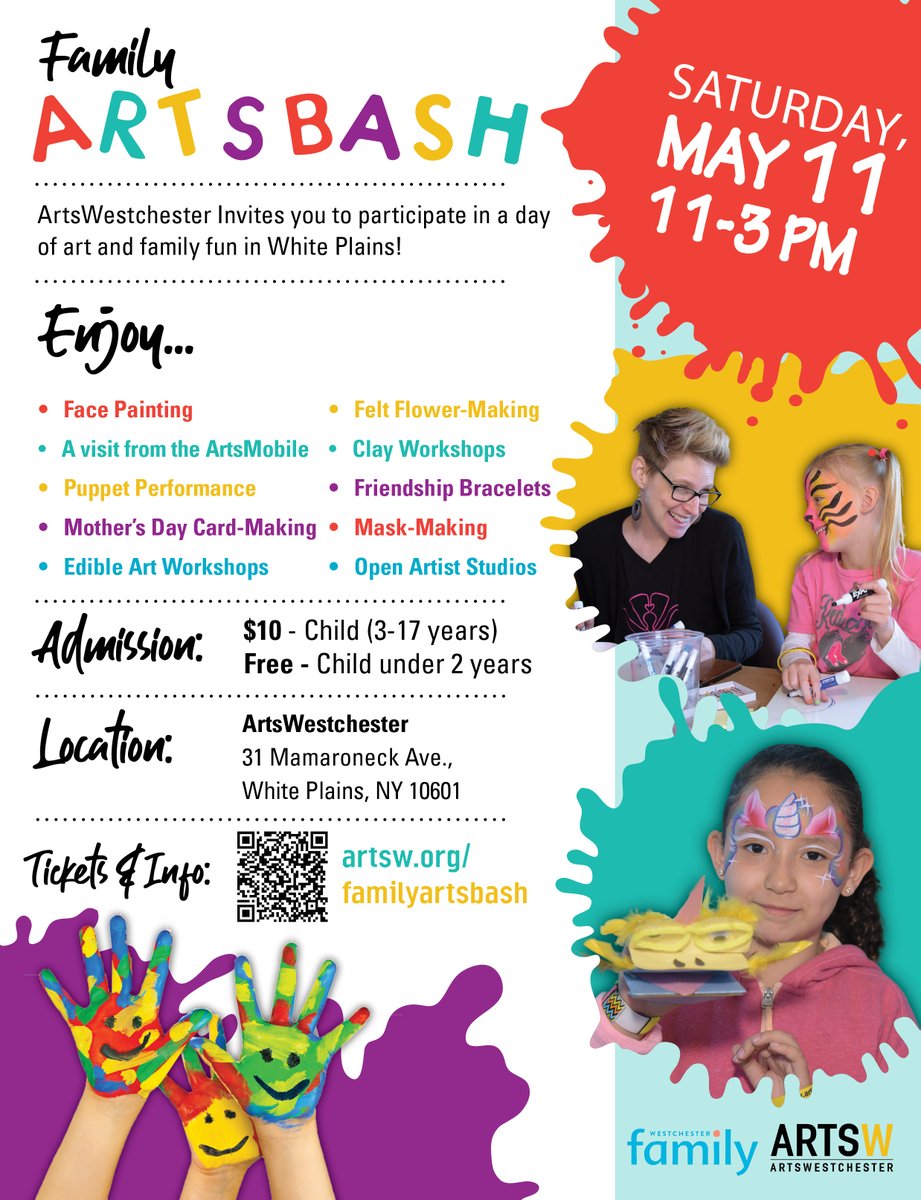 Today - Sat, May 11th at ArtsWestchester: Fun for kids, grandkids and folks of all ages! Come visit between 11 - 3pm. Tickets sold at the door. #gottalovethearts