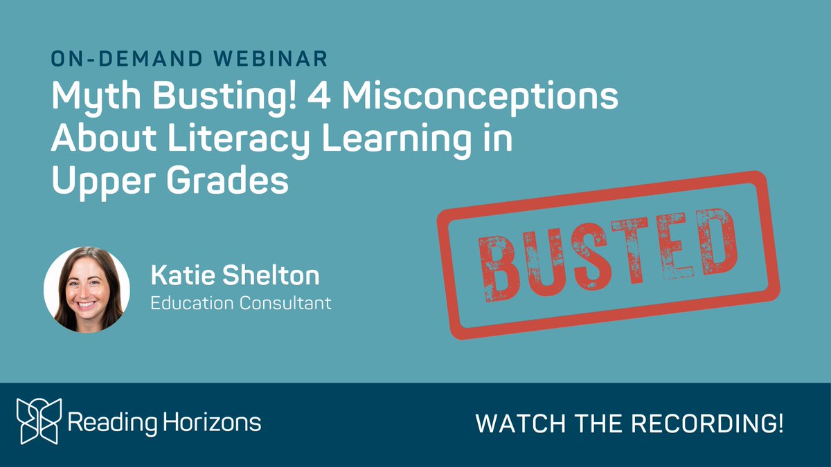 Katie really busted those myths about reading instruction in upper grades! 🤯📚 If you missed the live webinar, here’s your chance to catch the recording and gain insights to help every student read proficiently. readinghorizons.zoom.us/webinar/regist… #educationwebinar #literacywebinar