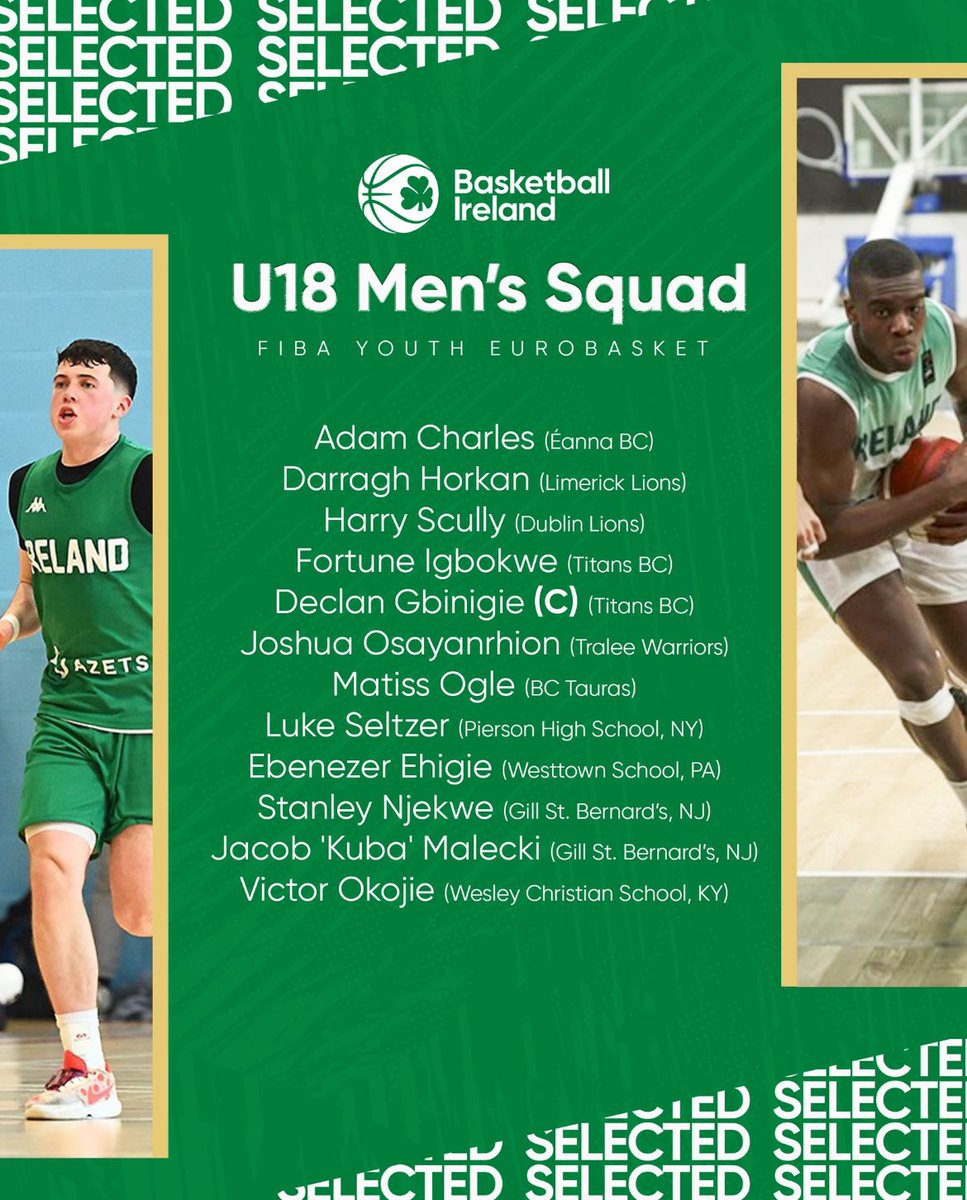 Honored to have been selected to the final roster of 12 to represent Ireland at the U18 FIBA EuroBasket this summer!
@BballIrl @rensunited @BrianReichert @LIBasketball23 @RecruitTheBronx @NERRHoops @EliteHSscouting