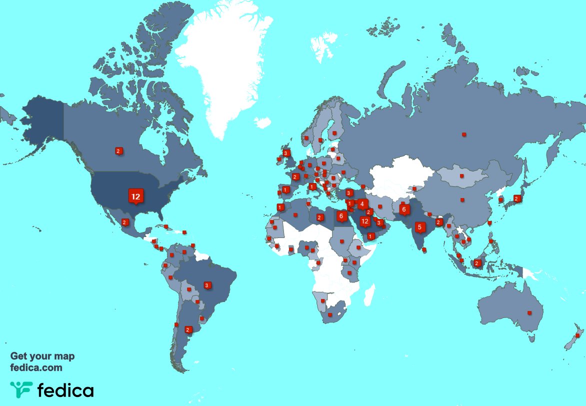 لدي 33 متابعين جدد من البحرين, وبلدان أخرى خلال الأسبوع الماضي fedica.com/!hamzakhald