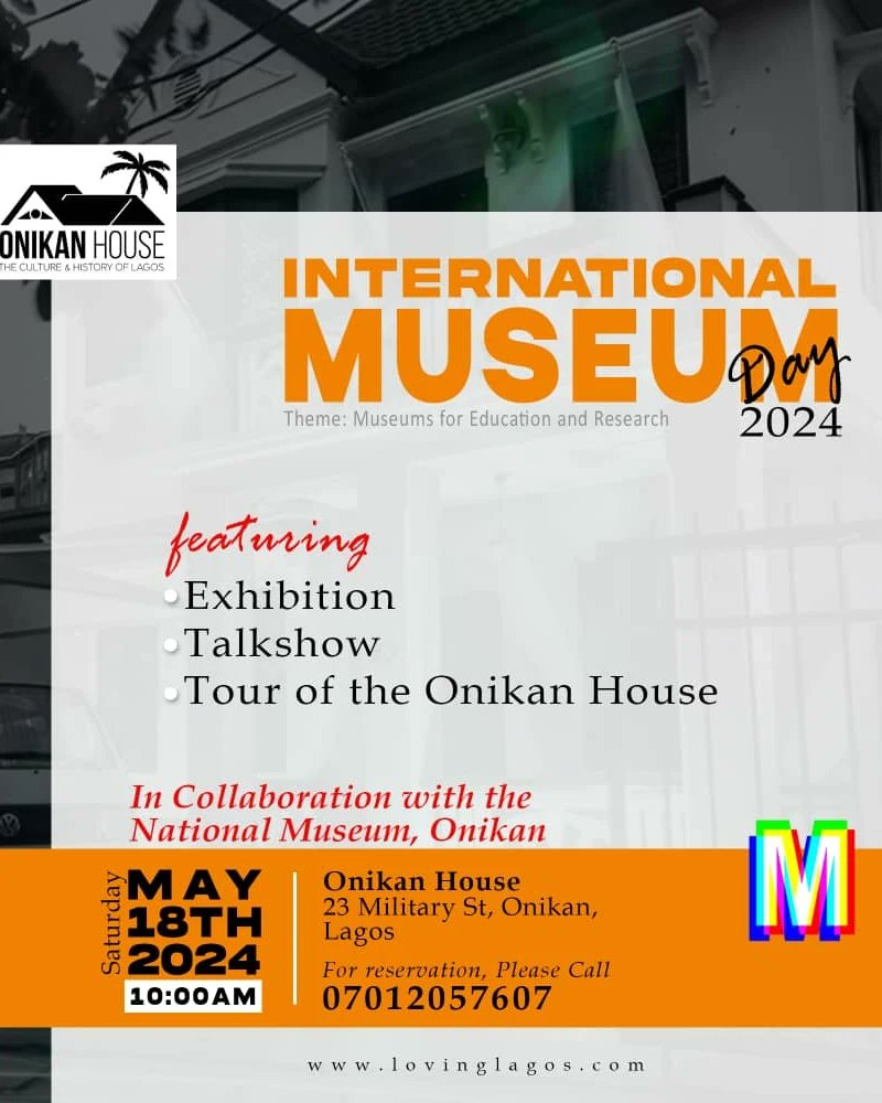 Lovinglagos's tweet photo. We will be celebrating  International Museum day @IcomOfficiel at Onikan house on May. In collaboration with @NATIONALMUSEUML  National Museum Lagos. We will also talk about some important Nigerian artifacts.  Call or text to +2347012057607  Register for physical or virtual atten https://t.co/QFswFCXxLg