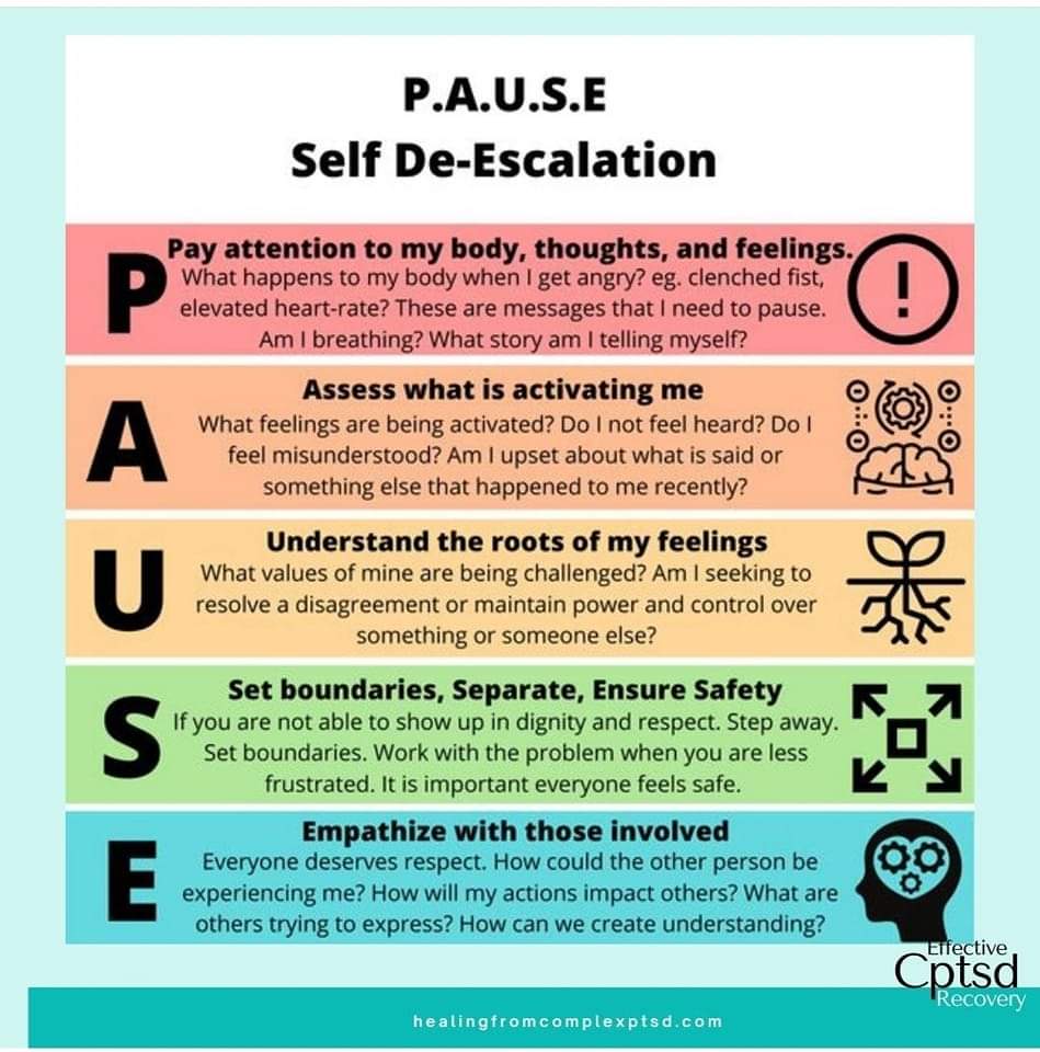 Have you seen the PAUSE de-escalation tool? Try it today. #Healing #Recovery