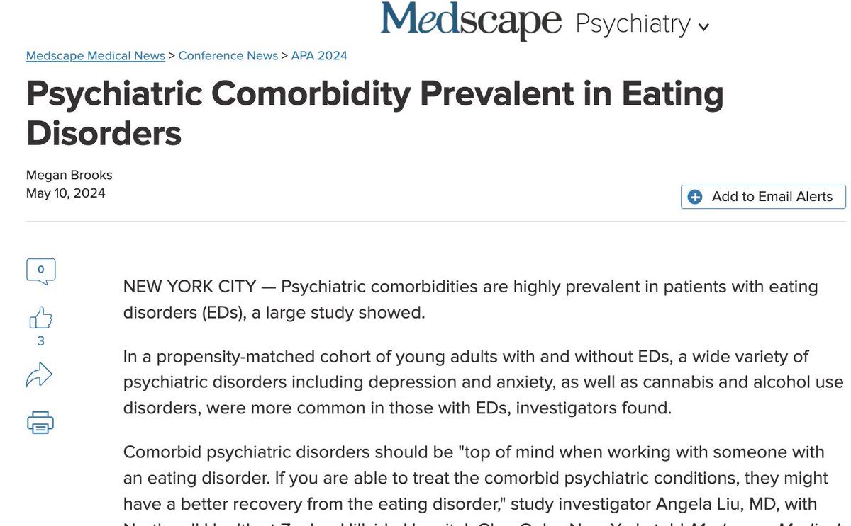Kevin Young Xu, MD MPH (@kevinyxu) on Twitter photo Eating disorders treatment is often siloed from the rest of psychiatry. Thus it's gratifying to see our work w/ superstar <a href="/LinYezhe/">Cacter. Binx, M.D. M.Sc. 🏳️🌈🏳️⚧️</a> (incoming UCSF CAP fellow), Angela Liu, Dom Moog + Hui Xie get national media coverage w/commentary from APA president
medscape.com/viewarticle/ps… Eating disorders treatment is often siloed from the rest of psychiatry. Thus it's gratifying to see our work w/ superstar <a href="/LinYezhe/">Cacter. Binx, M.D. M.Sc. 🏳️🌈🏳️⚧️</a> (incoming UCSF CAP fellow), Angela Liu, Dom Moog + Hui Xie get national media coverage w/commentary from APA president
medscape.com/viewarticle/ps…