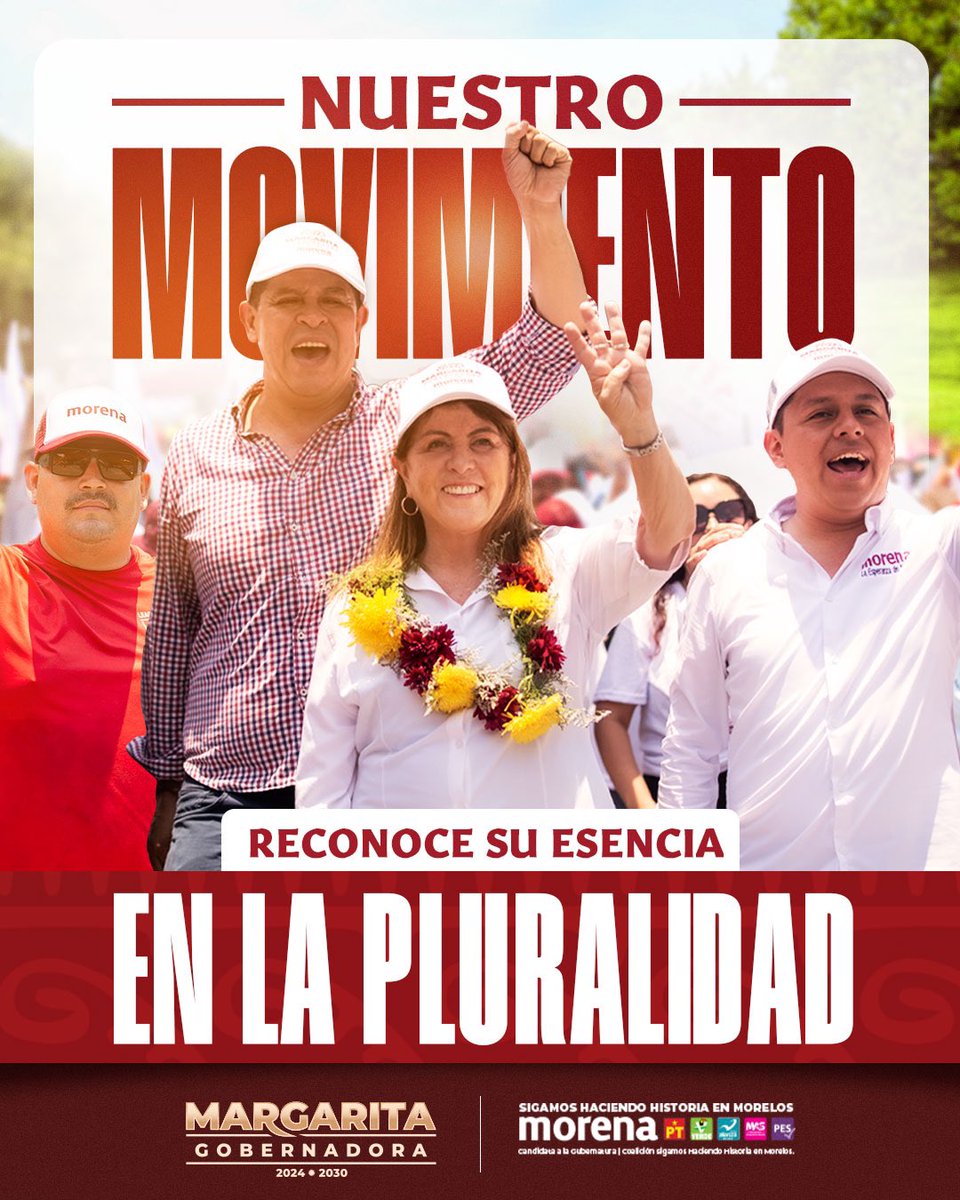 La pluralidad de ideas, opiniones y de voces es una de las bases de nuestro movimiento, pues respetamos la libertad de expresión y llegamos a consensos con los que piensan diferente. #MargaritaGobernadora