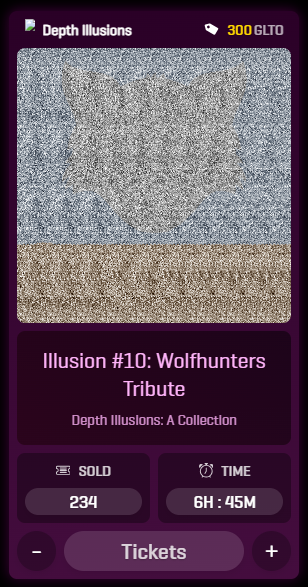 FortunateFewNFT's tweet photo. 🟢Depth Illusion Raffle #10 will be drawn in 7 hours!
Treasury currently sitting at 13 #GKEY & counting
Try Your luck at joining our GKEY club 🙂
Can you see the @WolfHunters_NFT Tribute? 🐺
Di Raffle's only on @Gelotto2! 🍦
#NFT #stereograms #FFSC
https://t.co/gpaPiN0FqZ https://t.co/yXWQ4DIAZG
