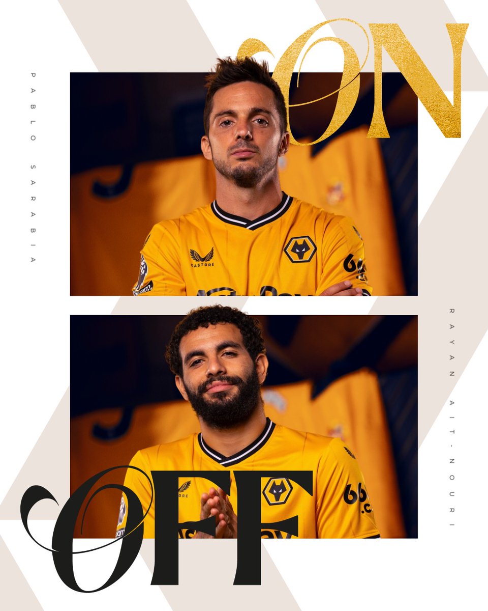 61' | #WOL 0-2 #CRY Sarabia on with half an hour to play. #WOLCRY