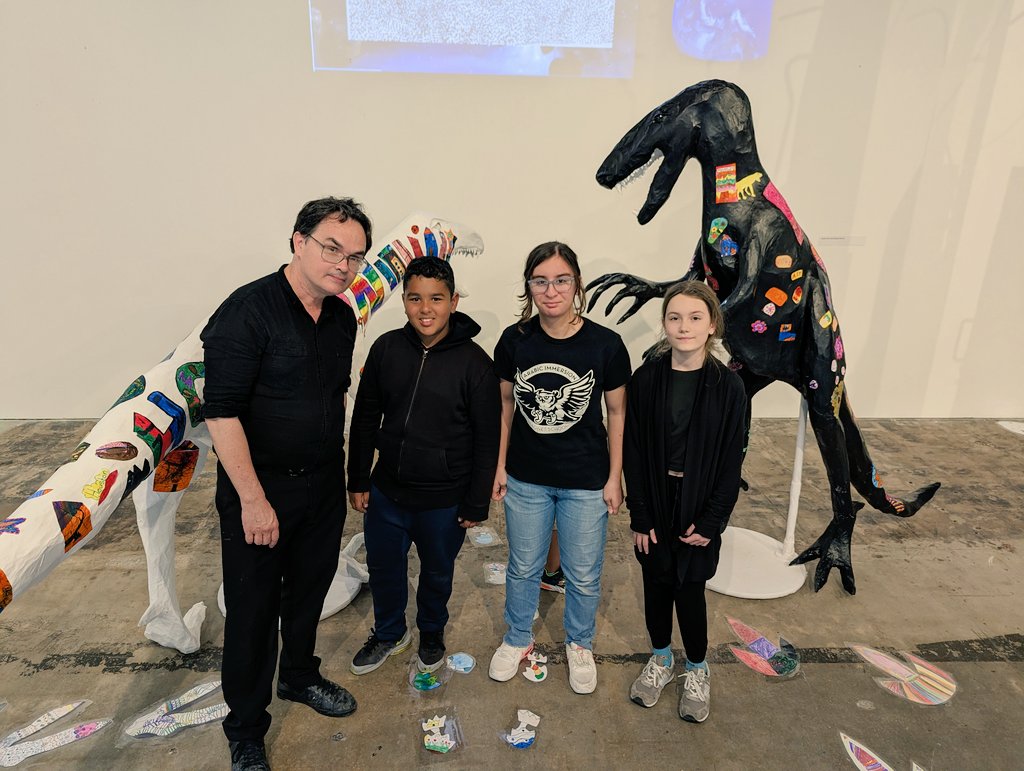 Excited to announce the @camhouston 'State of Disruption' art exhibit featuring the incredible work of Mr. Larson and his talented students! 🌟 From paintings to sculptures, prepare to be amazed! @ POST Houston's Atrium. @BrettGallini @HISDCentral @Mahassen_B @Rolla_Elsaiary