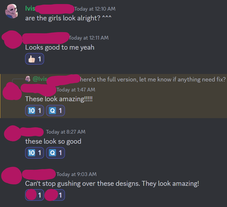 the best thing that makes artist proud of their works...

its the praise from the clients... QwQ

i cant 10Q enough for keep saying it on every each progress updates