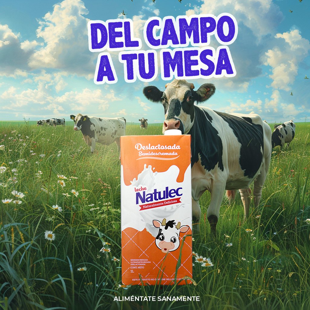 🥛 | ¡Del campo a tu mesa con Natulec! Disfruta de la frescura y calidad de nuestra leche natural en cada vaso. ¡Lo que necesitas, naturalmente! #AtréveteAProbarla