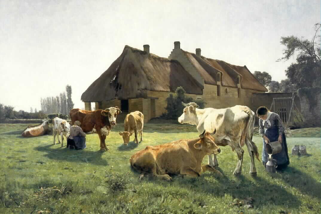 Een boerenhoeve in Venoix (1881). #Normandië 🇫🇷 🎨 Christian Skredsvig