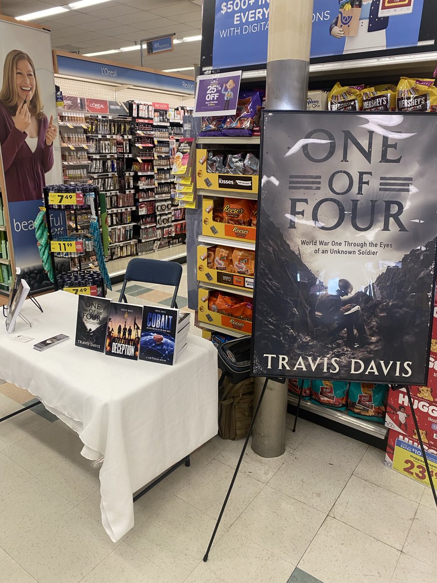 Stop by if you’re in ⁦@TheColonyTexas⁩ ⁦@kroger⁩ on main. #booksigning #books ##oneoffour #historicalfiction #ww1