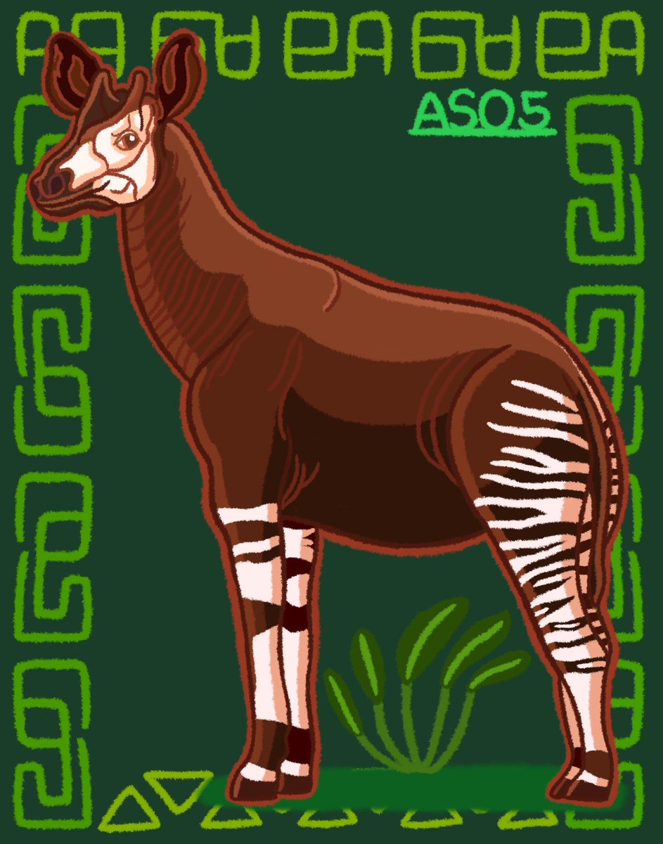 And here’s an Okapi that I decided to draw because I thought of revisiting African wildlife for about a while since I love drawing animals on land equally as much as ocean life.

💚/🔄s are welcomed, as usual!

#ArtistonTwitter #AnimalArt #AS05