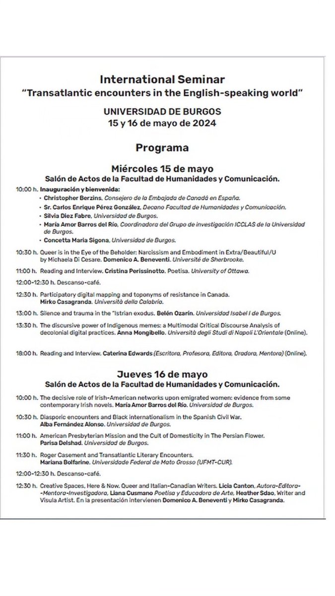 Save the dates!!! ubu.es/agenda/seminar…
<a href="/MAmorBarros/">Amor Barros</a> <a href="/mmartin_lucia/">Lucía Muñoz Martín</a> <a href="/UBUinvestiga/">UBUinvestiga</a> <a href="/UBUEstudiantes/">Universidad Burgos</a> <a href="/FundacionUBU/">Fundación UBU</a> <a href="/bibliotecaubu/">Biblioteca UBU</a> <a href="/Alumni_UBU/">Alumni UBU</a>