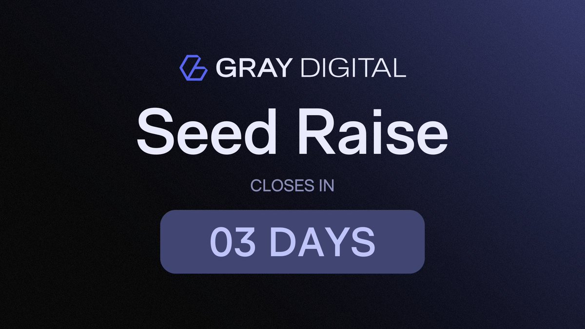 Only 3 days left until we close our seed raise. In this seed raise, Gray Digital is offering 10% equity exclusively to Pro subscribers at the lowest valuation. To be a Gray Digital equity holder, visit: graydigital.com/seed-raise