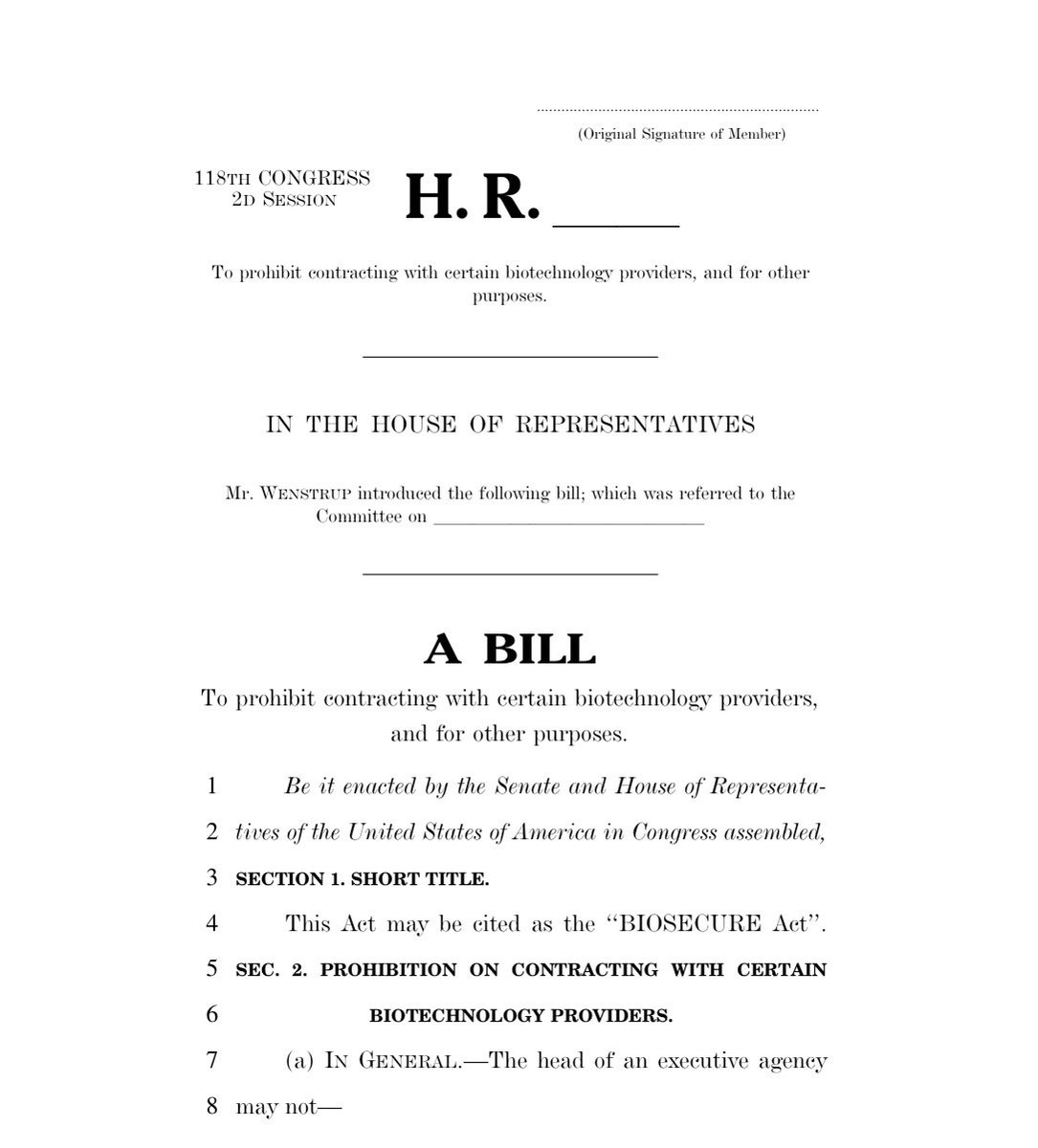 🚨ICYMI: Chairman @RepMoolenaar, RM @CongressmanRaja, & @COVIDSelect Chair @RepBradWenstrup introduced the BIOSECURE Act. It would PROHIBIT federal contracting with foreign adversary biotech companies like CCP-controlled @BGI_Genomics or @WuXi_AppTec ⬇️ selectcommitteeontheccp.house.gov/media/press-re…