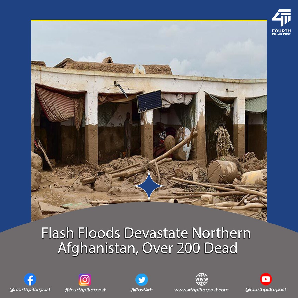 Tragic news from Afghanistan as flash floods claim over 200 lives in Baghlan province alone. Our hearts go out to all affected by this devastating disaster. #AfghanistanFloods #NaturalDisaster #HumanitarianCrisis
Read more: 4thpillarpost.com