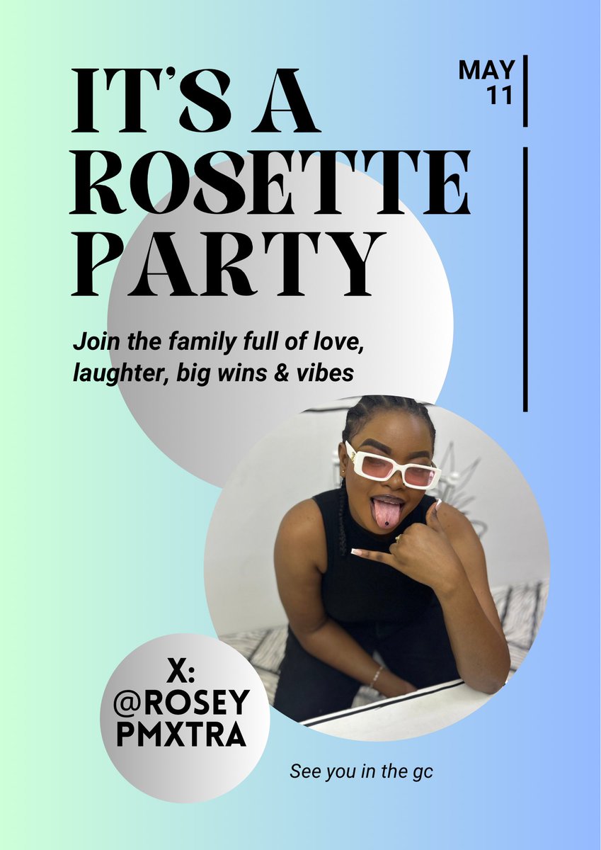 The dancers are almost ready so here’s our flyer for the rosette party🥳🥳
Comment VIBE if you want to join the group
Come dressed as Rosey 🥰😉
#PerfectMatchXtra #PerfectMatchExtra