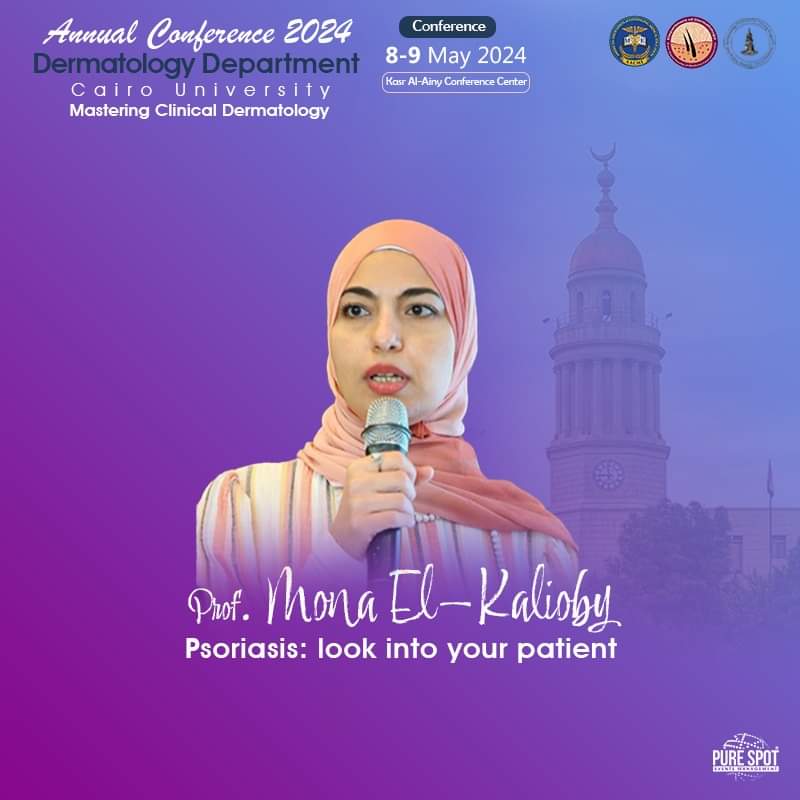 monaelkalioby's tweet photo. It is my great honor and pleasure to participate as a speaker at the annual conference of my home University ❤️; the 2024 conference of the Department of Dermatology, Kasr Al-Ainy, Cairo University. with a lecture entitled "Psoriasis; look into your patient" https://t.co/4L25gj9xOt