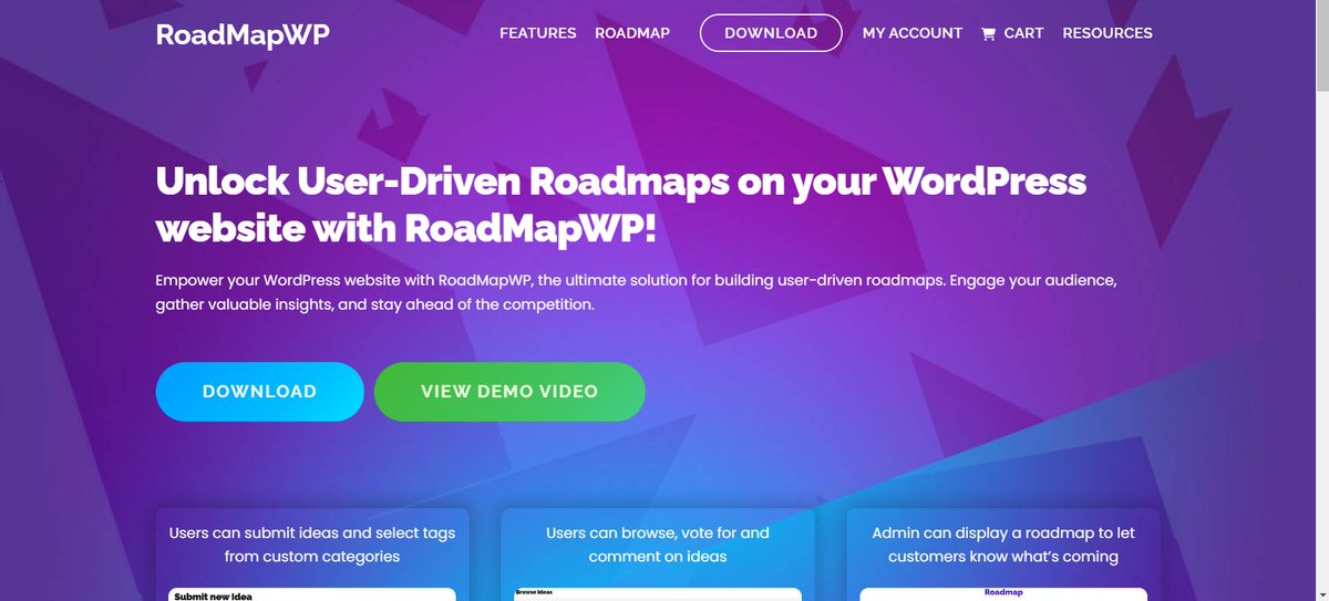 So currently you have to click a button to get the demo video to popup on my landing page hero section. Should I just plop the video in there and remove the button/modal?

roadmapwp.com

#wordpress #buildinpublic #wordpressplugin