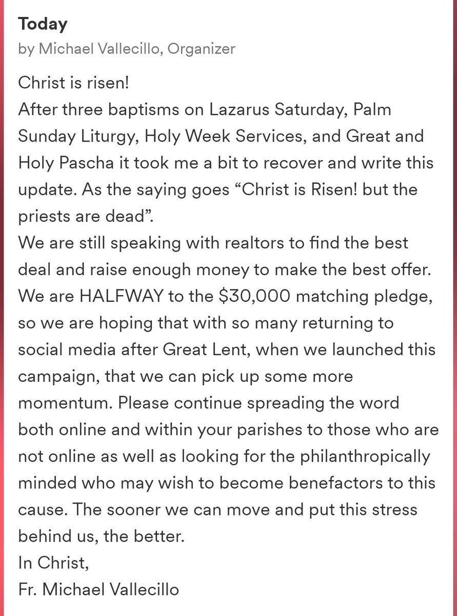 Reposting Gofundme with update from Fr. Michael, please help if you can guys, they're almost there gofundme.com/f/orthodox-mis…