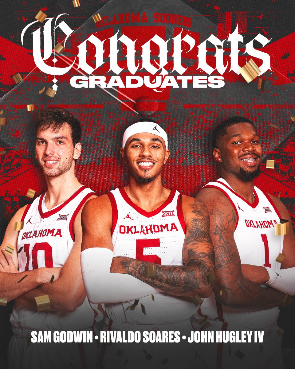 Degree in hand 🎓 Congrats to our trio of graduates for earning their degrees from the @UofOklahoma! #BoomerSooner ☝