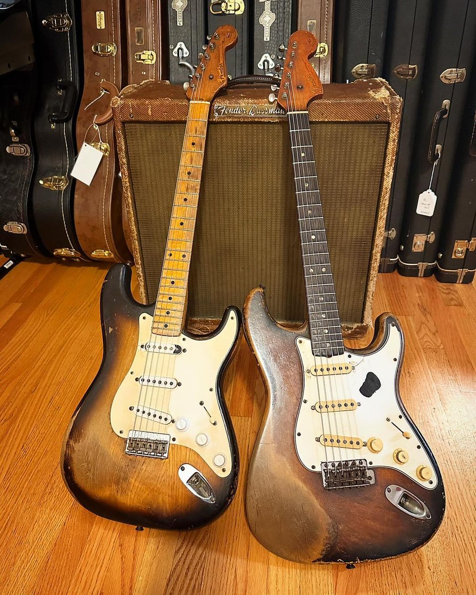 Joe Bonamassa's 1954 & 1966 Fender Strats #guitar #Fender #Stratocaster #FamousGuitars #JoeBonamassa