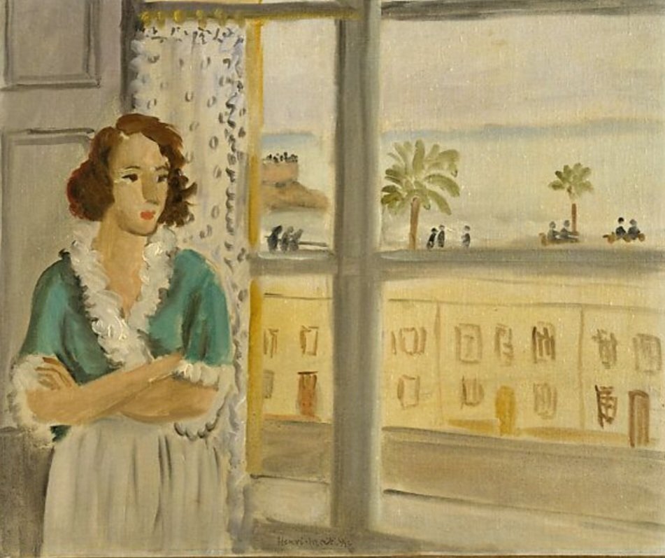 'Girl by a Window.' (1921) For Matisse, like Vermeer, the window played a key role in his paintings, both as a source of light and as a link to the greater world beyond it.  The model for this picture is Henriette Darricarrère, Matisse's studio assistant who is looking out…