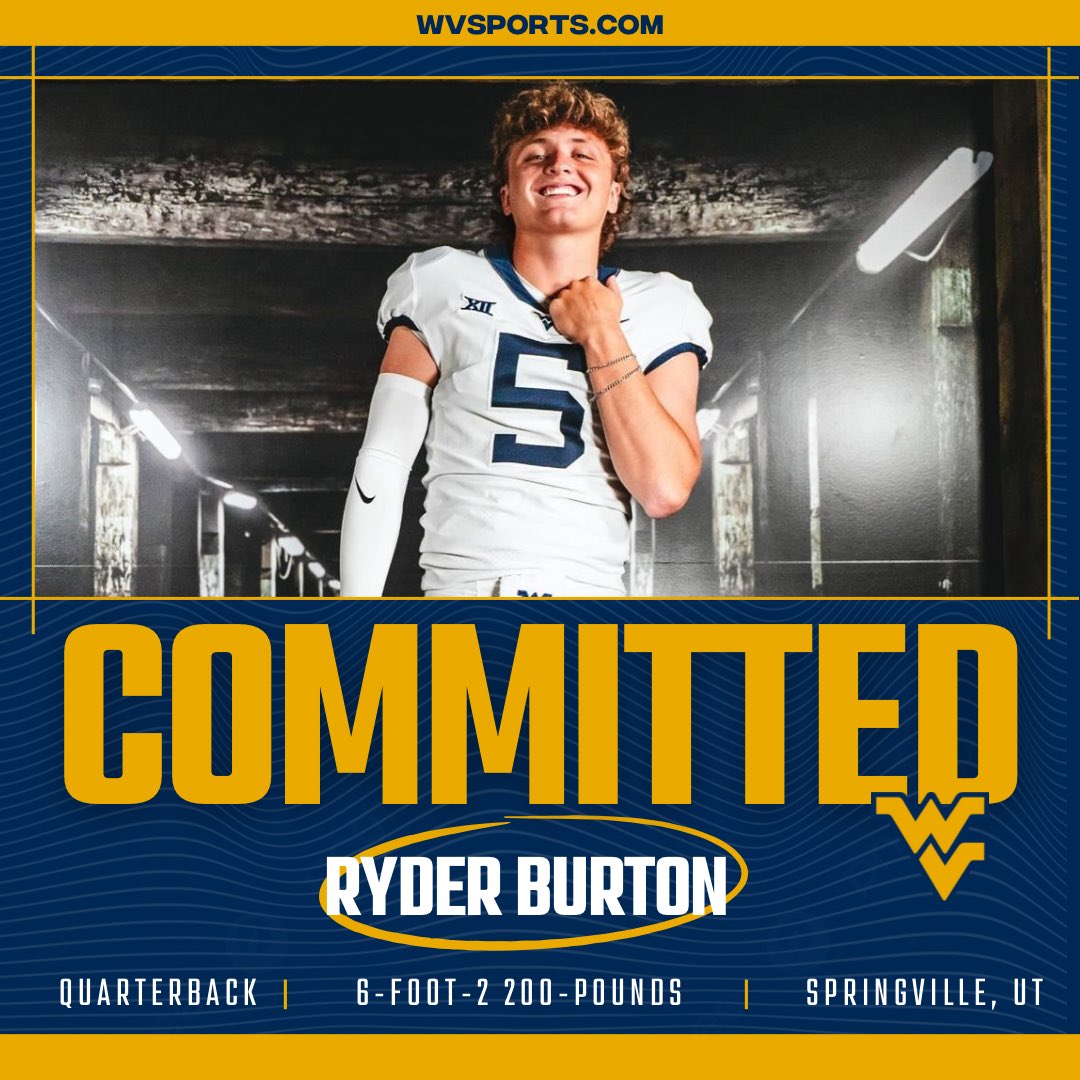 Link: gowvu.us/ang

#WVU has landed a commitment from BYU QB transfer Ryder Burton. #HailWV