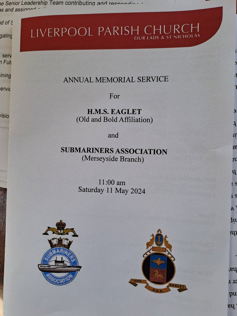 Another great service today: we welcomed back our friends from HMS Eaglet Old & Bold, and the Submariners' Association for their annual service.