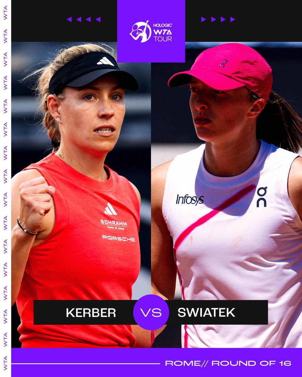 This will be a fun one 🍿 @AngeliqueKerber faces @iga_swiatek in a clash of past & present World No. 1 players! #IBI24