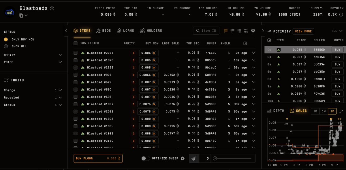 $PAC really is the peoples coin on Blast 

If you hold a minimum of 5k $PAC (also works with $wPAC) you can mint a <a href="/blastoadz/">blastoadz</a> right now for .025 ETH which is currently sitting at a .085 ETH floor with sustainable volume.

Thanks again 🫶 <a href="/pacmoon_/">Pacmoon</a>
