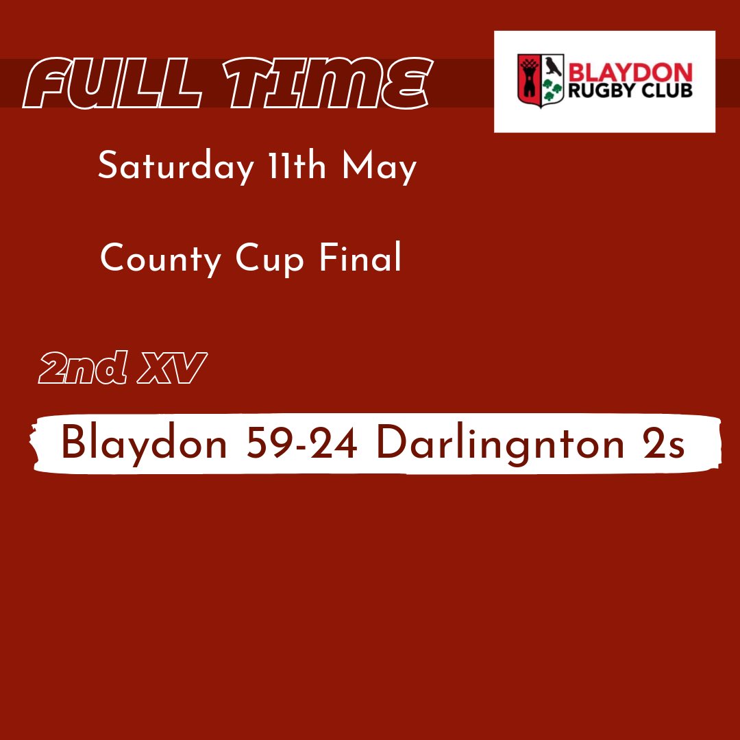 COUNTY CUP WINNERS 🏆 Blaydon 59-24 Darlington 2s