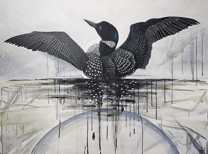 Heidi Holloway says SPREAD YOUR WINGS and fly down to Argyle Fine Art for the opening of her show 'The Size of Life' today from 1:30pm to 3:30pm! 'Common Loon (Gavia Immer)' Acrylic on Canvas, 36'x48' #opencityhfx #halifaxns #downtownhalifax #halifaxart #artgallery #artcollector