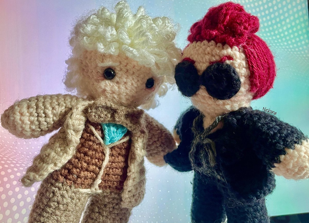 After 6000 years I finished the crochet project! To the world 🥂❤️ #goodomens #crochet