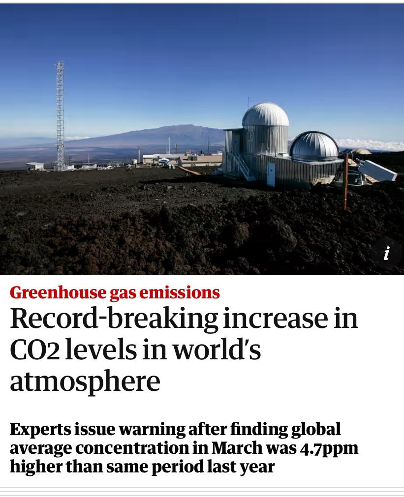 No, this isn't a drill! Scientists record NEW HIGH for atmospheric CO2. We're at 420 ppm (!!) - that's 50% higher than pre-industrial times. Time to shift gears on climate action! #ClimateActionNow #ClimateCrisis #TheUnitedNations #solarstorm