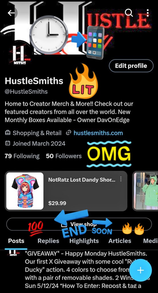 Giveaway - Last Day to enter!! We did something fun for those who follow the shop page. @HustleSmiths - thank you for 50 followers!! Next 💯. #hustlesmiths #forcreatorsbycreators #custommerch #getfeatured #edgeforce