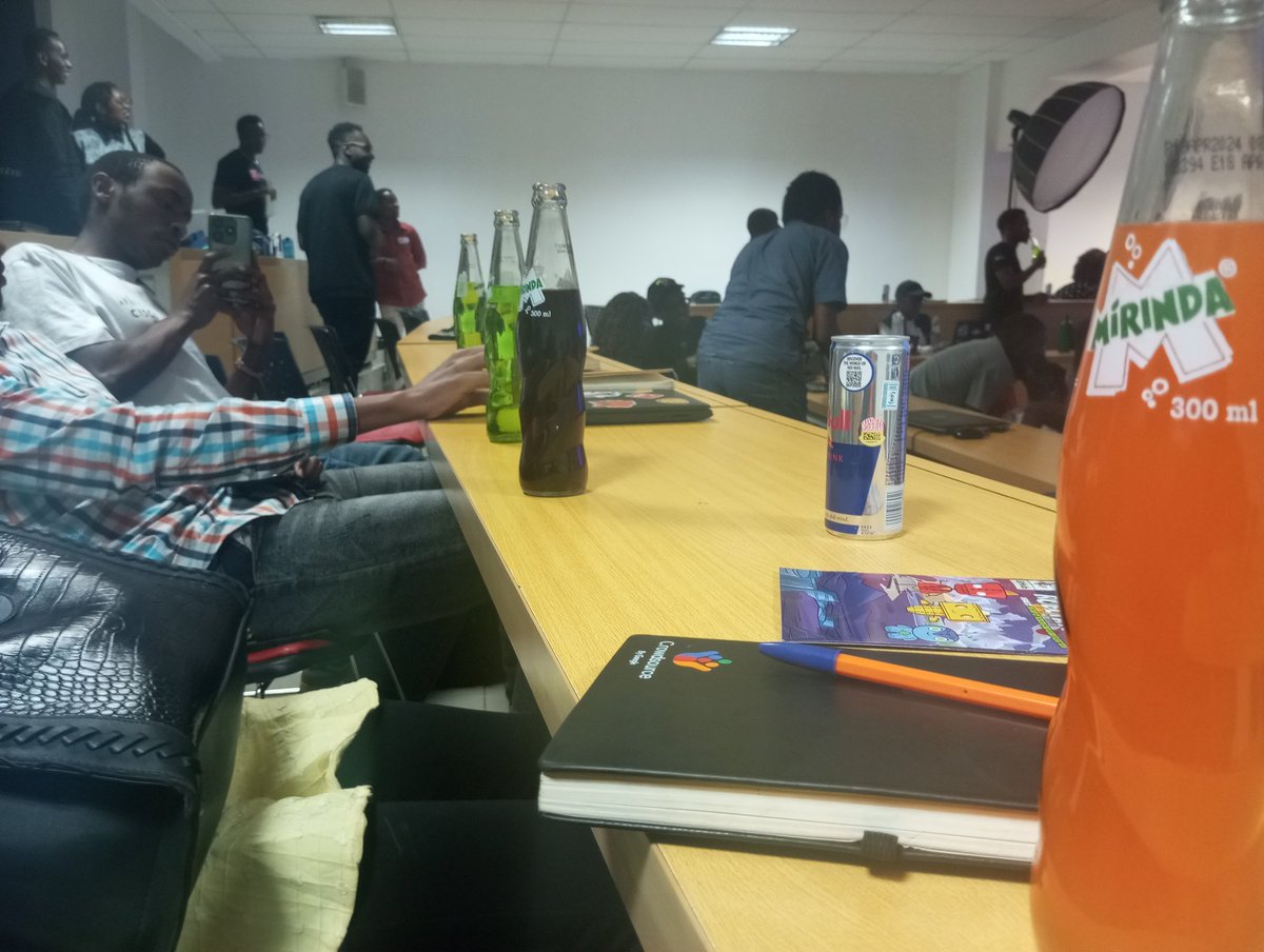 fine5y's tweet photo. Soda time, while we await the judges to announce hackathon winners,, the pressure is pressurising 😑
@WTMNairobi @githubeducation @GDG_Nairobi  @juanpa @github @redbull
#Buildainairobi
#redbull https://t.co/tZrSLT6RGG