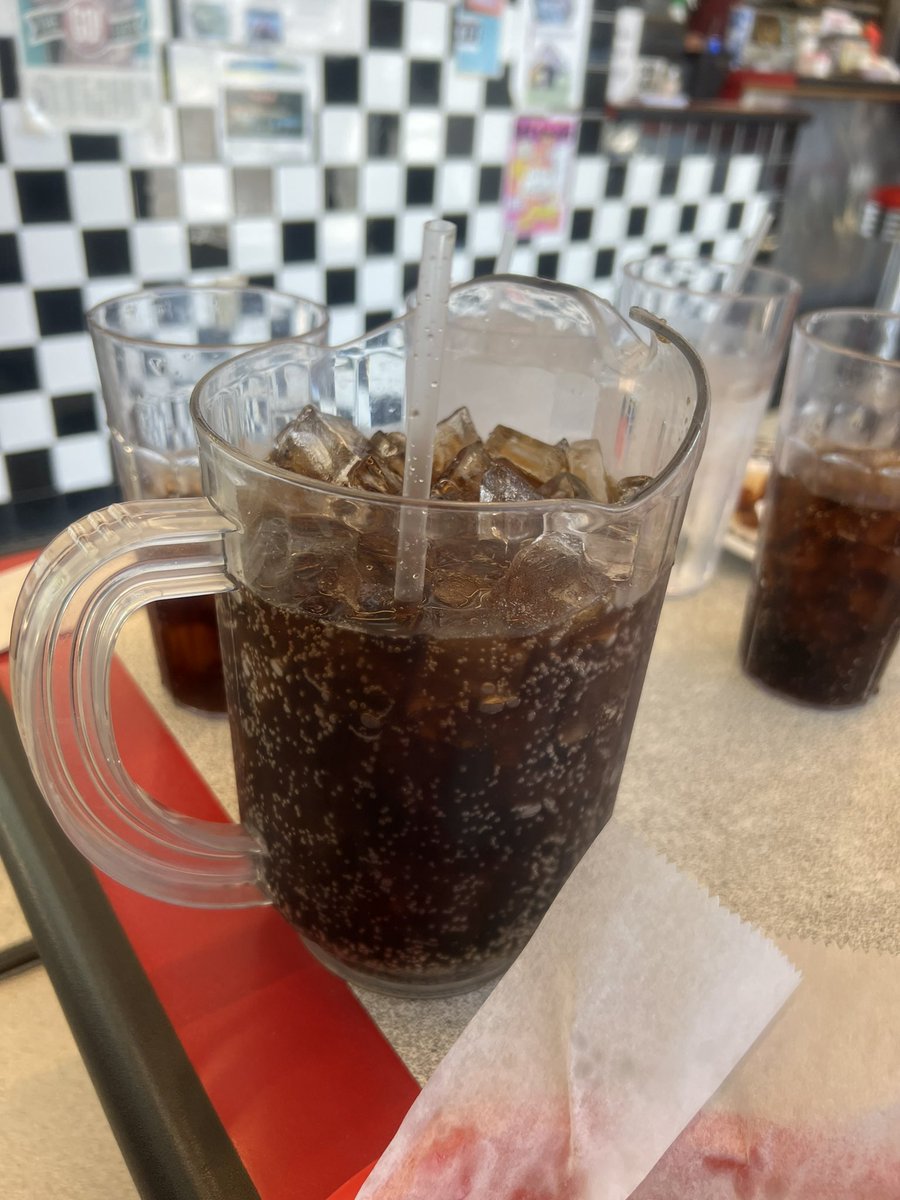 waitress brought me a pitcher of diet coke and said “you look like you needed this”