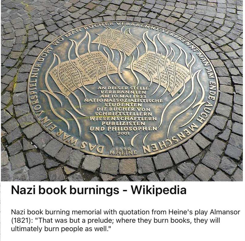 #Velshi Yesterday was the anniversary of the book burnings in Germany.