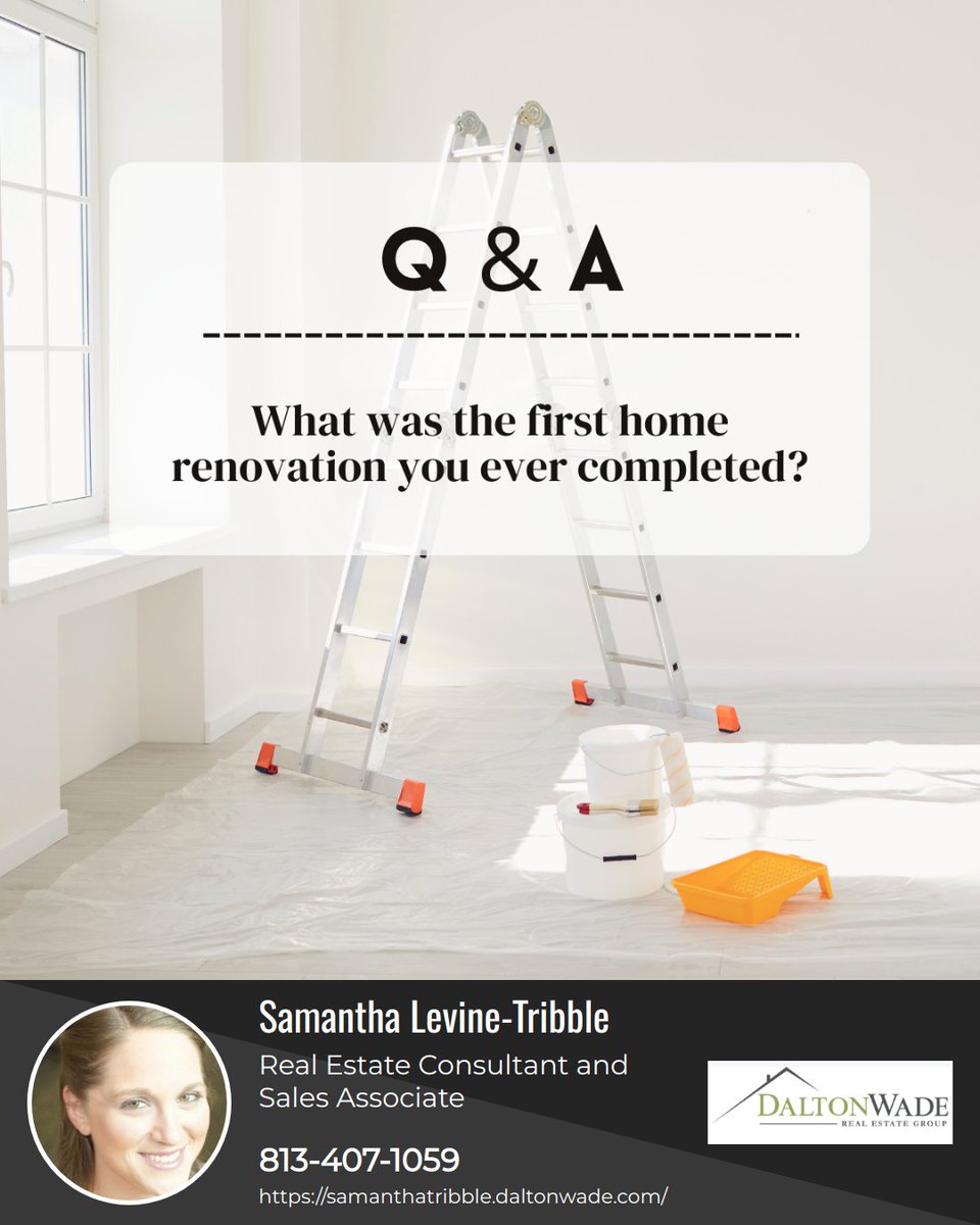 Renovators, remember your first project? Whether it was painting a room or a major remodel, how long did it take? Share your story and inspire others starting their journey. 

#tamparealestate #tamparealtor #tampabayrays #buccaneers #tampabay #tampalife #floridalife