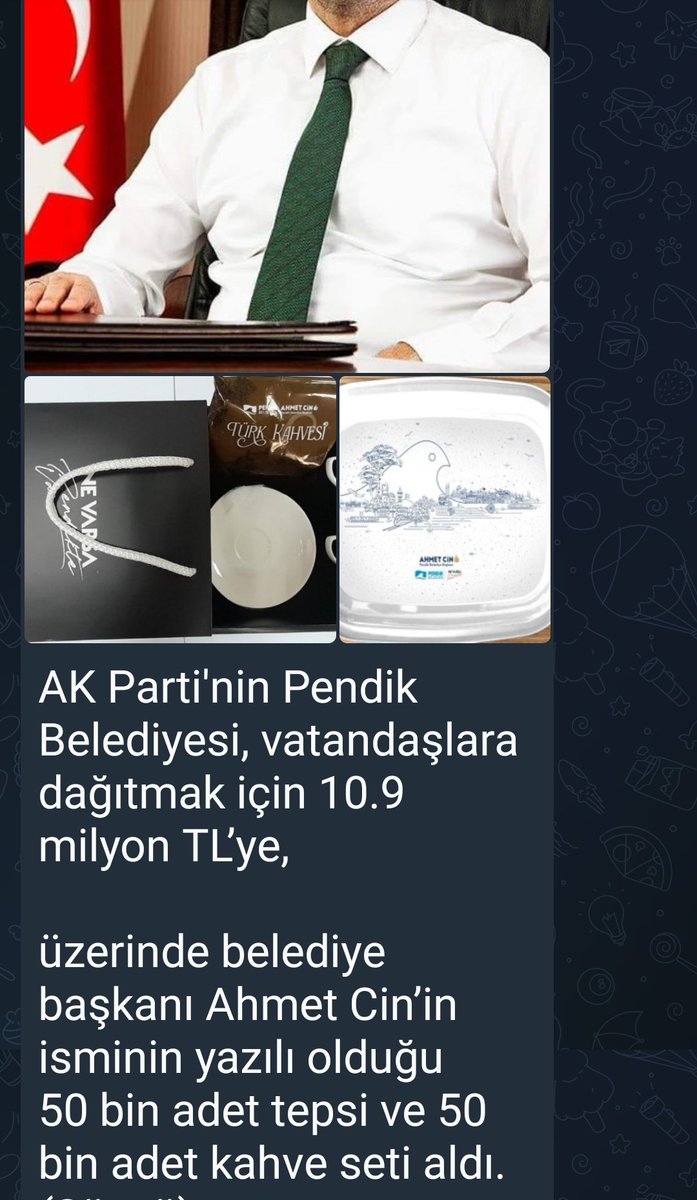 Sayın <a href="/RTErdogan/">Recep Tayyip Erdoğan</a> başkanım ülkede tasarruf başlamışken milyonları kendi reklamini yapmak için harcayan bir belediye başkanı kahvenin 40 yıl hatırı var der gibi ülkenin parasını çarçur etmesi <a href="/memetsimsek/">Mehmet Simsek</a> in emeklerini boşa çıkartması hiç hoş karşılanmıyor