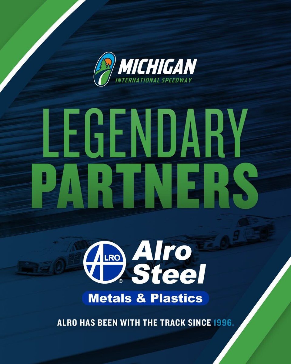 Celebrating two legendary partners @FireKeepers and @alrosteel who have supported us for many years. 💙💚 #NASCARLegends