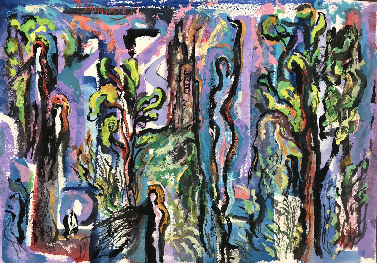 DavidSandum's tweet photo. I just delivered 30 works to the framer for my upcoming exhibit at Galleri Røed Jeløy, opening June 8. I will display older works as well as new, marking that I have been a working artist in Moss, Norway, for over twenty years. Here are four of my pieces. https://t.co/S5XUcKKYnw
