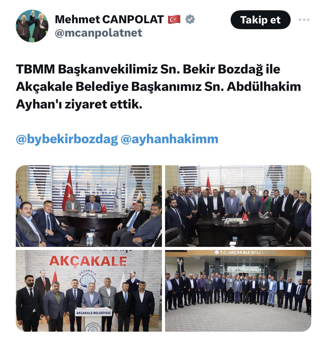 Akp’ye rağmen Şanlıurfaspor ligde kaldı! Şanlıurfaspor ölüm kalım maçı oynarken Urfa’nın akpli siyasetçileri birbirlerini biryerlerde ağırlayıp gülüp eğlendiler. Bu fotoğrafda gördükleriniz seçim zamanı oy almak için boyunlarına Urfaspor atkısı takıp boy gösterenlerdir!