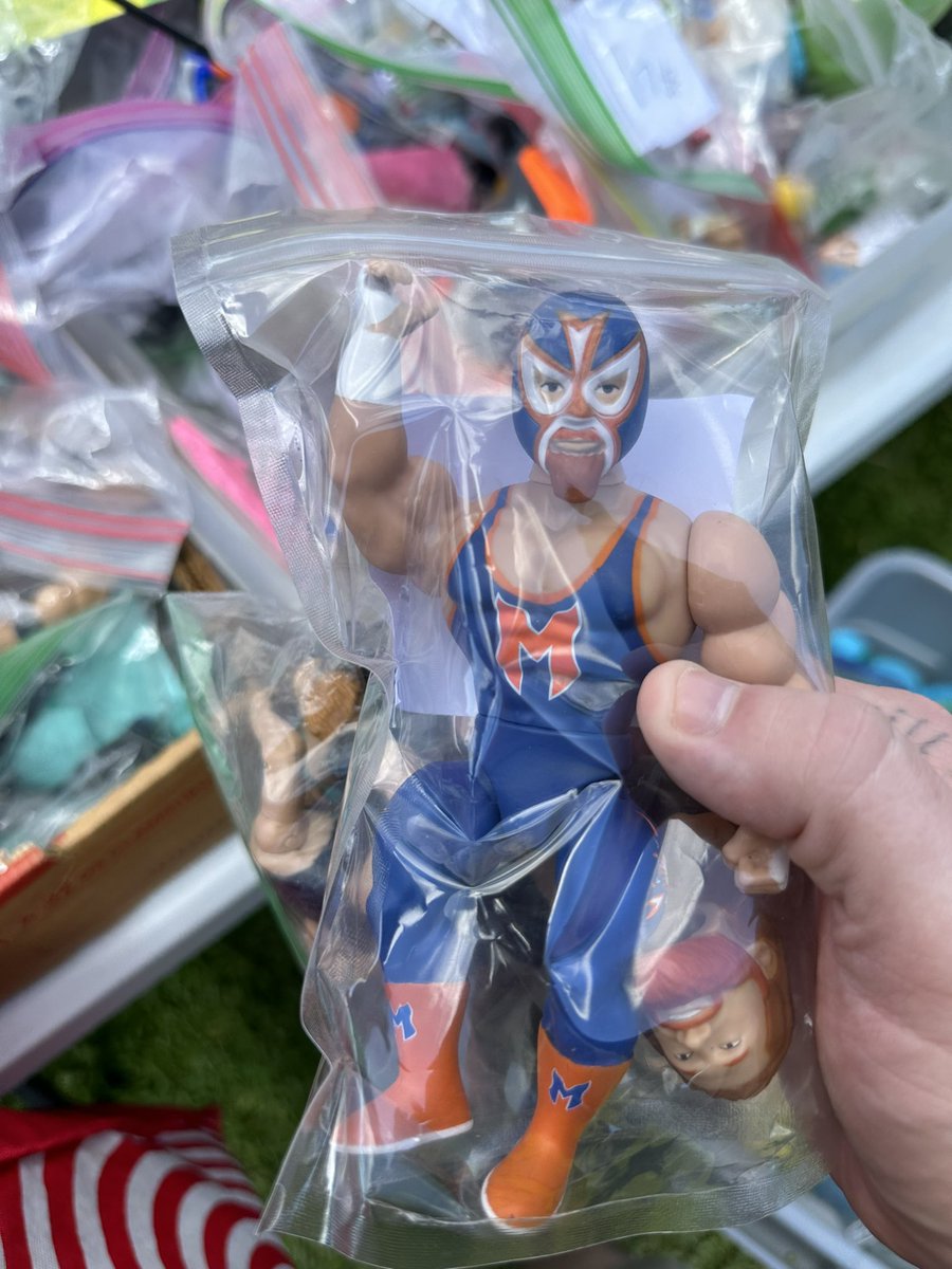 Found @Myers_Wrestling at a flea market! @MajorWFPod  don’t worry he’s going to a good home