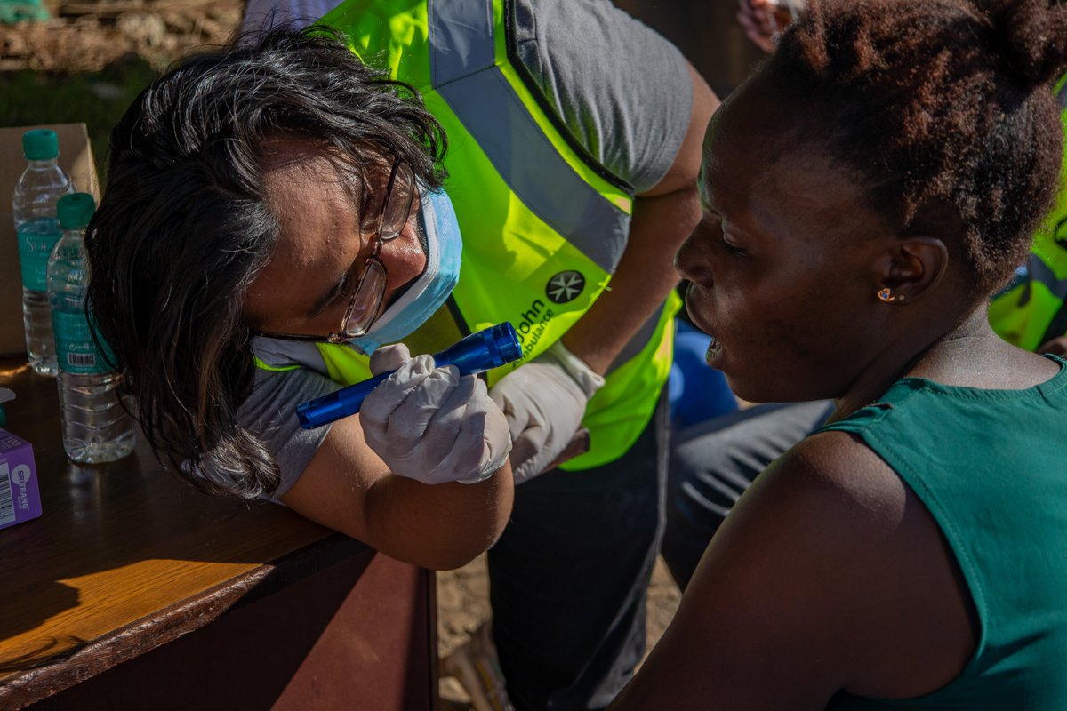 St John Ambulance today held a free medical camp for 400 families displaced by floods and camped at the Huruma Sports Grounds, Nairobi. St John volunteer medical doctors, pharmacists, nurses and first aiders offered diagnosis, treatment and dispensed medications. #StJohnCares