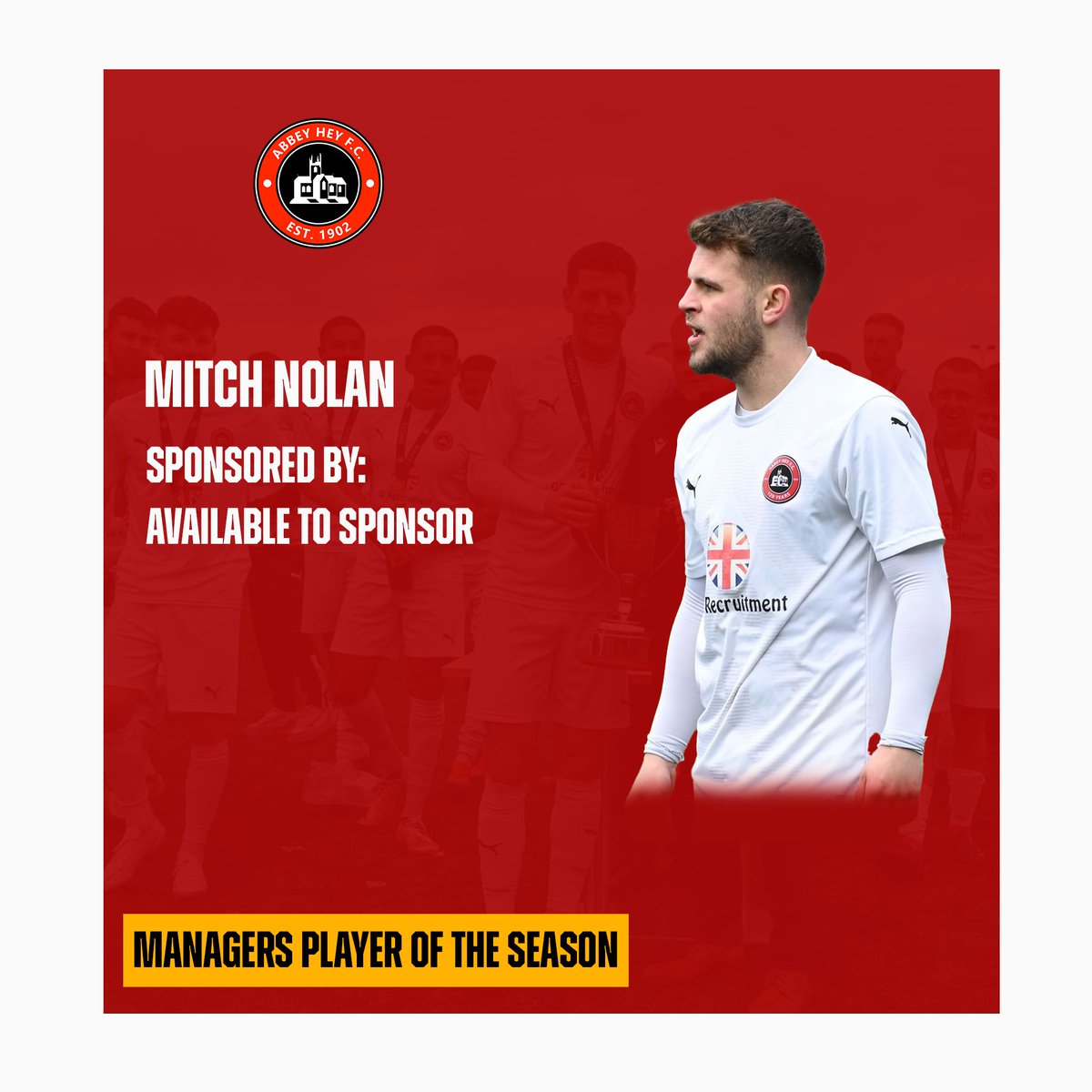Congrats to Mitch Nolan, awarded Manager's Player Of The Season 👏 #uptheabbey